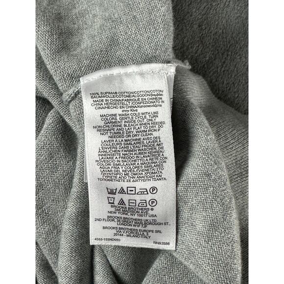 Brooks Brothers Mens Large Gray quarter zip sweater pullover supima cotton - Picture 5 of 14